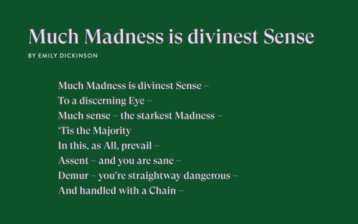 Much madness is divinest sense paraphrase