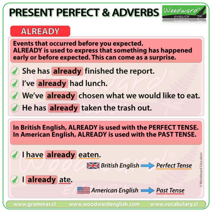 Oraciones con already present perfect