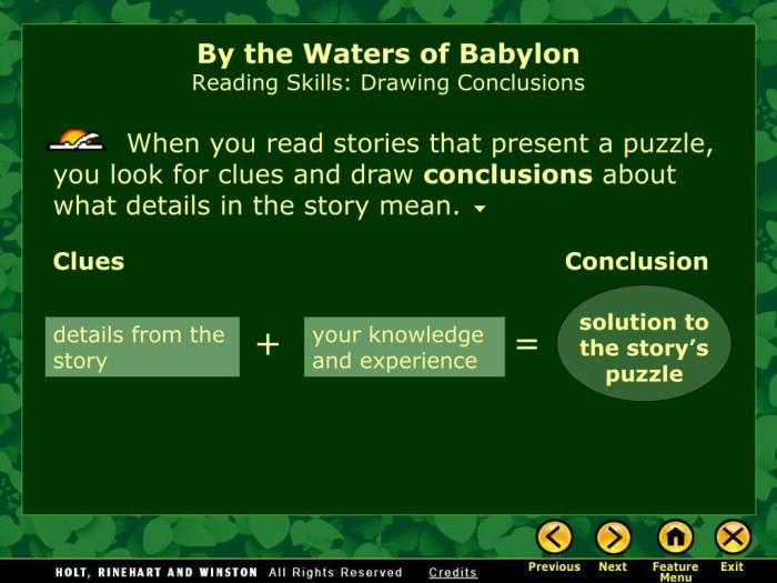 By the waters of babylon answer key