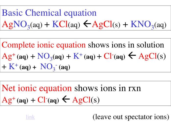 Aq agcl nacl agno nano equation agno3 ionic kcl