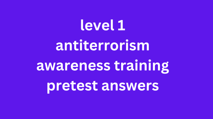 Level 1 antiterrorism awareness training pretest